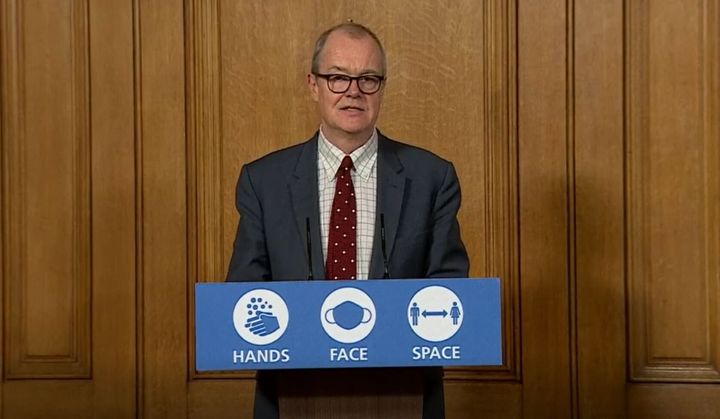 Screen grab of Chief scientific adviser Sir Patrick Vallance during a media briefing in Downing Street, London, on Covid-19.