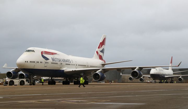 British Airways planes at Heathrow Airport 