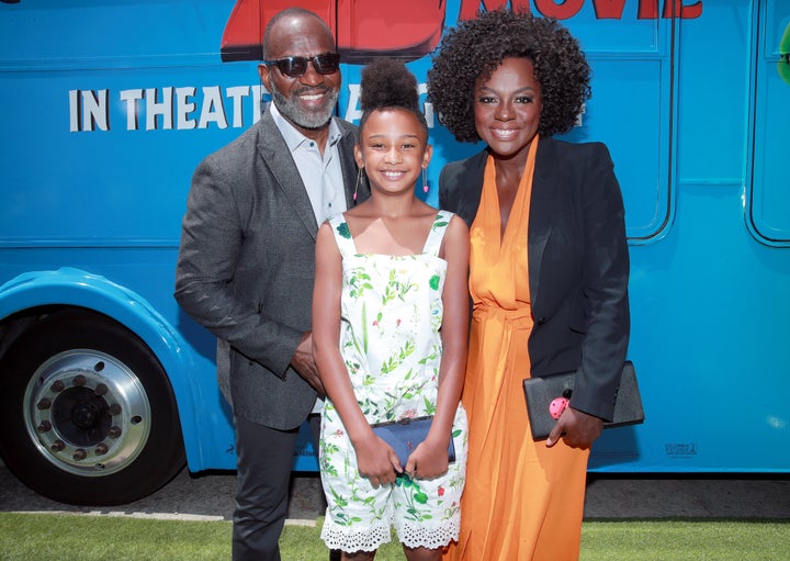 Viola Davis with her husband Julius Tennon and their daughter Genesis at the premiere of "The Angry Birds Movie 2" on Aug. 10, 2019.