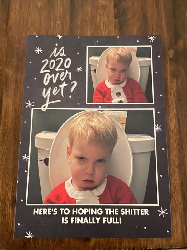 "I&rsquo;ve never sent a holiday card like this, but when it came time I found this photo of our youngest from right after Christmas 2019. I knew we had to use it. We also sent a typical card and only sent this card to people we thought would appreciate it."