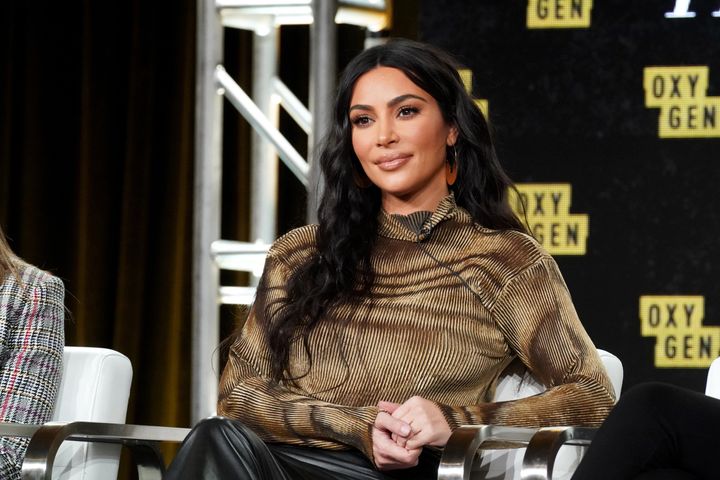 Kim Kardashian sur la chaîne de télé américaine Oxygen en janvier 2020.