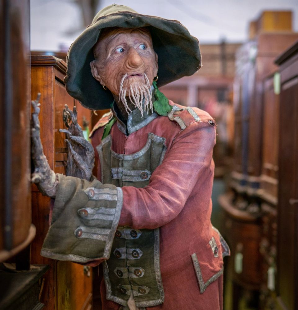 Mackenzie Crook in full prosthetics as Worzel Gummidge