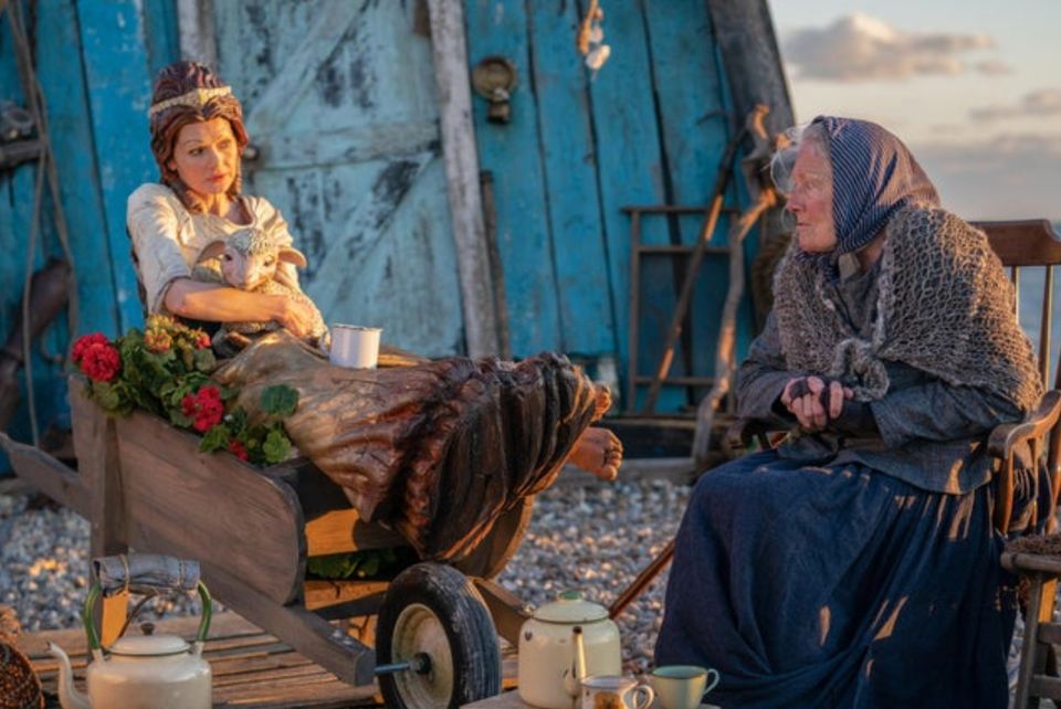 Shirley Henderson, left, as Saucy Nancy and Vanessa Redgrave, right, as a seawoman in Worzel Gummidge