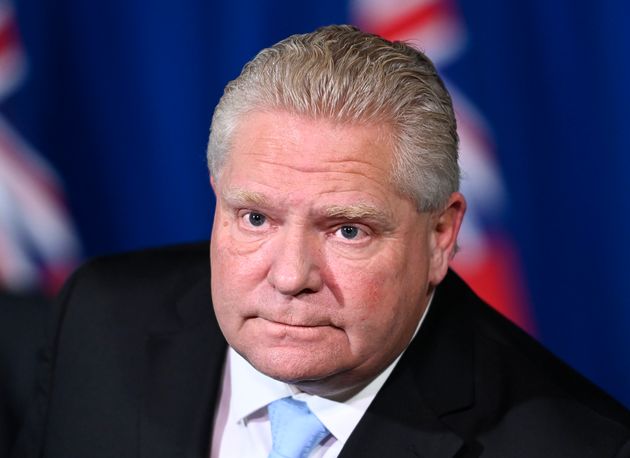 Ontario Premier Doug Ford holds a press conference at Queen's Park in Toronto on Dec. 21,