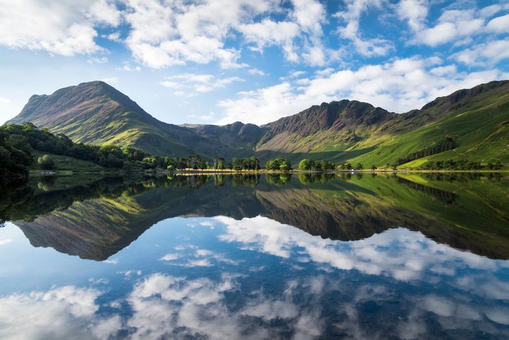 Buttermere lake early morning reflections. 