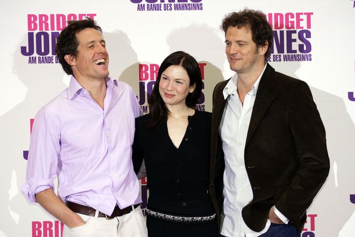 Hugh and Renée at the premiere of Bridget Jones: The Edge Of Reason with Colin Firth