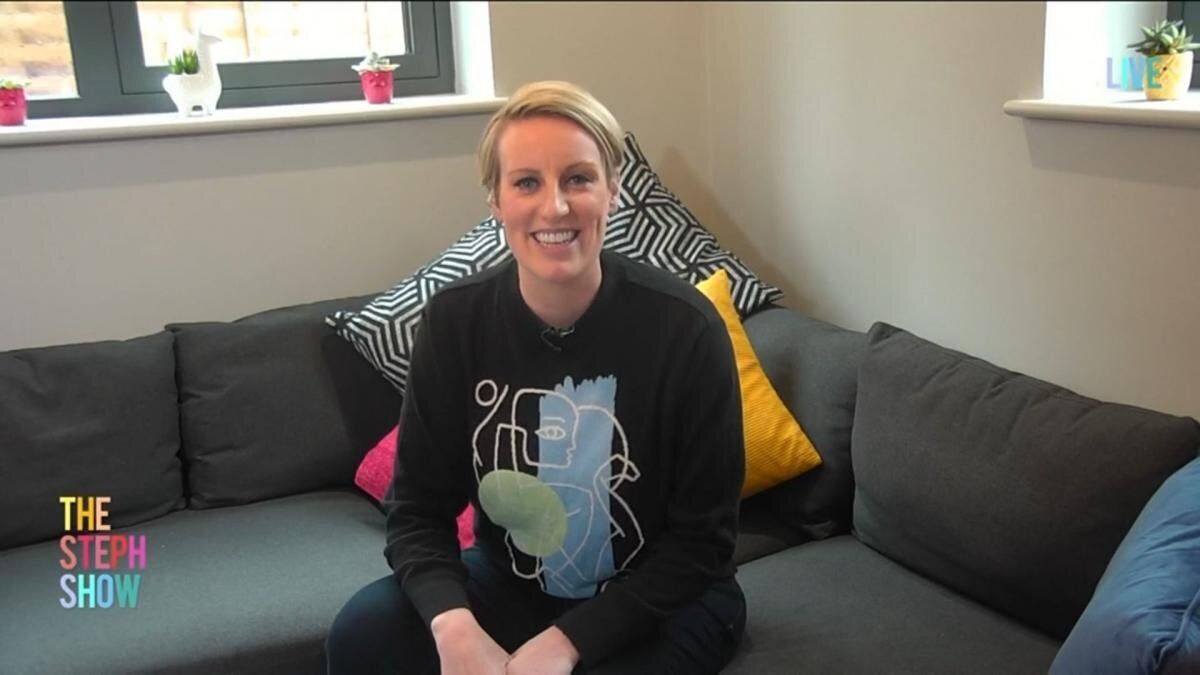 For six weeks, Steph hosted a daily Channel 4 talk show from her own sofa.