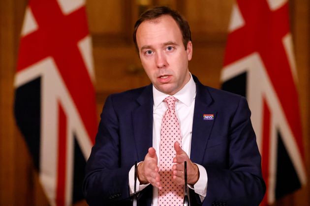 Health Secretary Matt Hancock during a media briefing on coronavirus (COVID-19) in Downing Street, London.