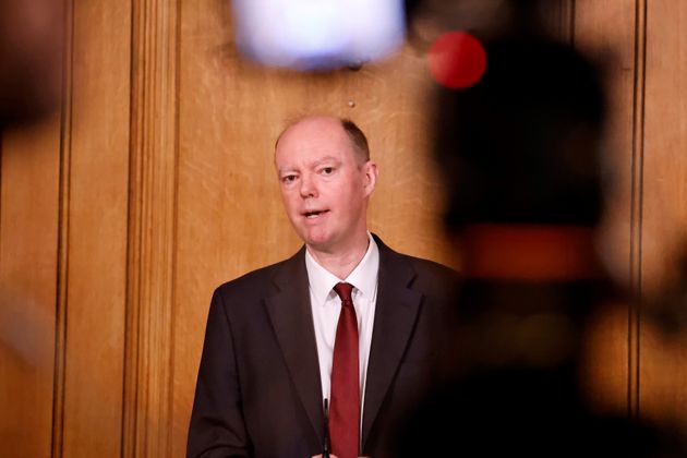 Chief medical officer Chris Whitty pictured during a Downing Street press conference – one of the scientists the government has professed to be guided by.