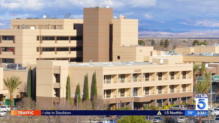Jesse Martinez, 37, allegedly attacked his 82-year-old roommate with an oxygen tank at Antelope Valley Hospital in Lancaster,