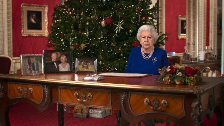 The fake queen delivered her "Alternative Christmas Message" for 2020 in a still shared by Channel 4.