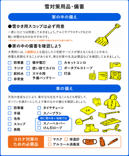 家や車の中で、どんな備えをしておくべき？