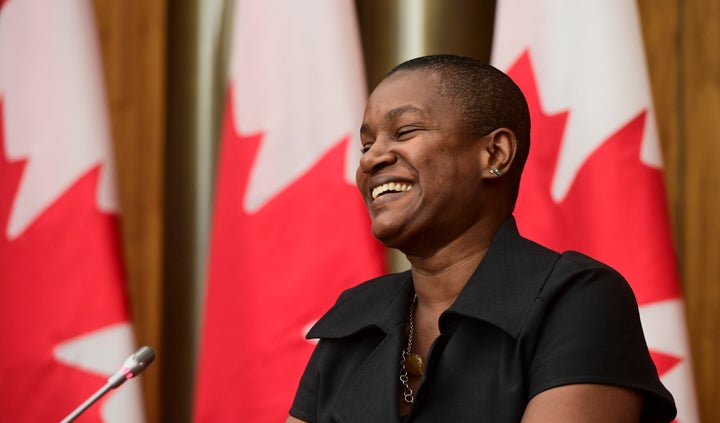 New Green Party Leader Annamie Paul holds a press conference in Ottawa on Oct. 5, 2020.