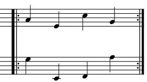 反復記号の楽譜の例