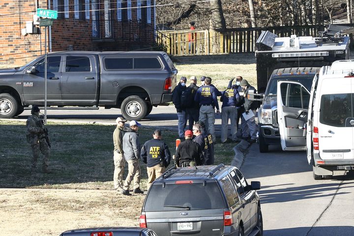 NASHVILLE, TENNESSEE - DECEMBER 26: Law enforcement officers investigate the house belonging to Anthony Quinn Warner, a 63 ye