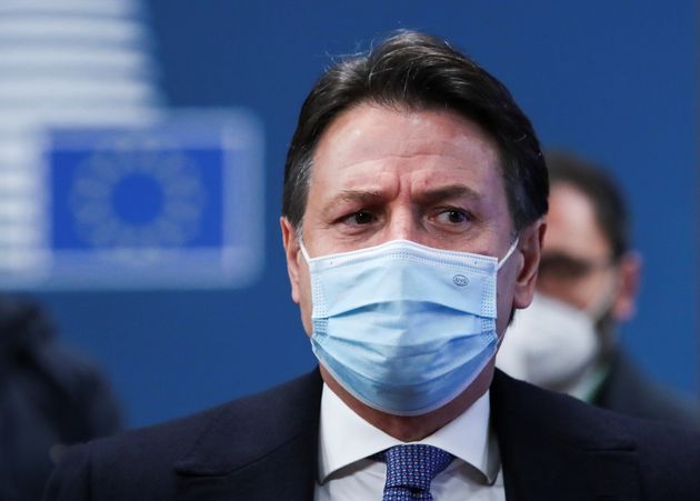 Italian Prime Minister Giuseppe Conte arrives to attend a face-to-face EU summit amid the coronavirus ...