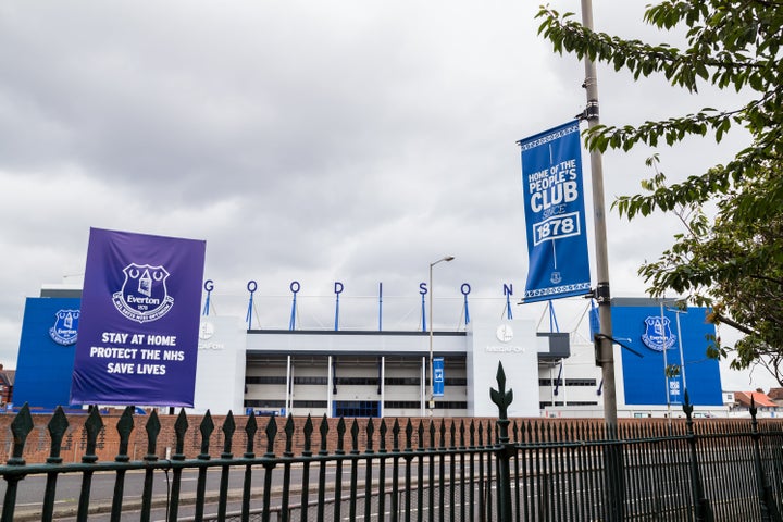 Goodison Park stadium from the edge of Stanley Park.