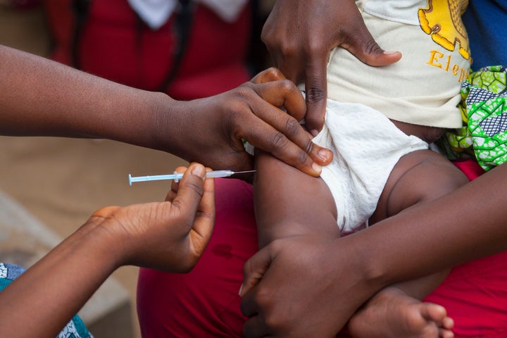 Reportage in a health center in Lome, Togo. DTC and hepatitis B vaccine. (Photo by: BSIP/Universal Images Group via Getty Images)