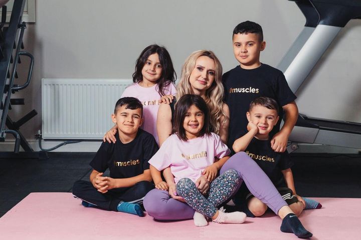 Jenna Rigby and her children Zayn, 9, Rayyan, 8, Aneesa, 6, Aaila, 5, Salahudeen, 4.