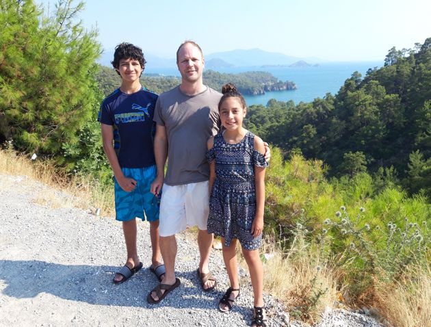 Ben Westwood and his children Jake, 15, and Isabella, 13. 