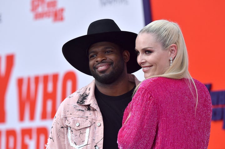 P.K. Subban and Lindsey Vonn attend a movie premiere on July 25, 2018, in Los Angeles, California. 