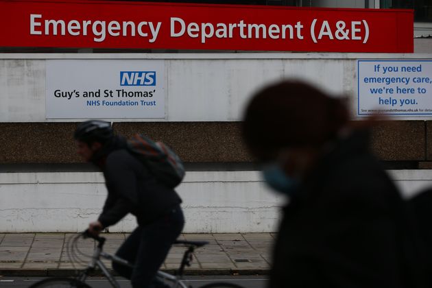  A pedestrian walks past the St Thomas' Hospital emergency department.