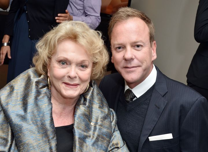 Kiefer Sutherland and his mother, actress Shirley Douglas, in 2012.
