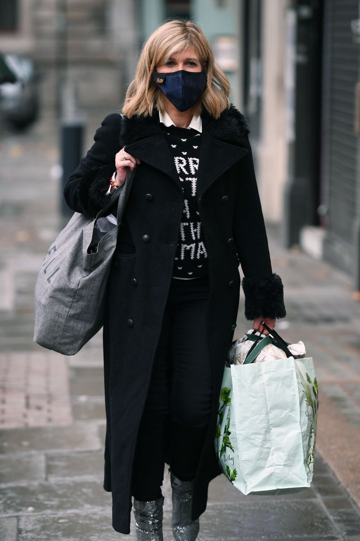 Kate Garraway arriving at Global Radio's studios the week before Christmas