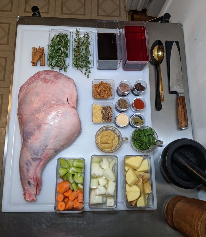 Richard Robertson V shares a photo of what his mise en place looks like.