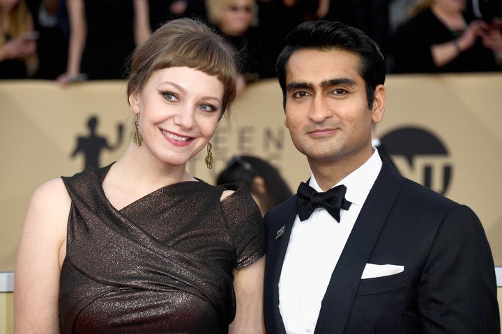 Emily V. Gordon and Kumail Nanjiani attend the 24th annual Screen Actors Guild Awards on Jan. 21, 2018, in Los Angeles.