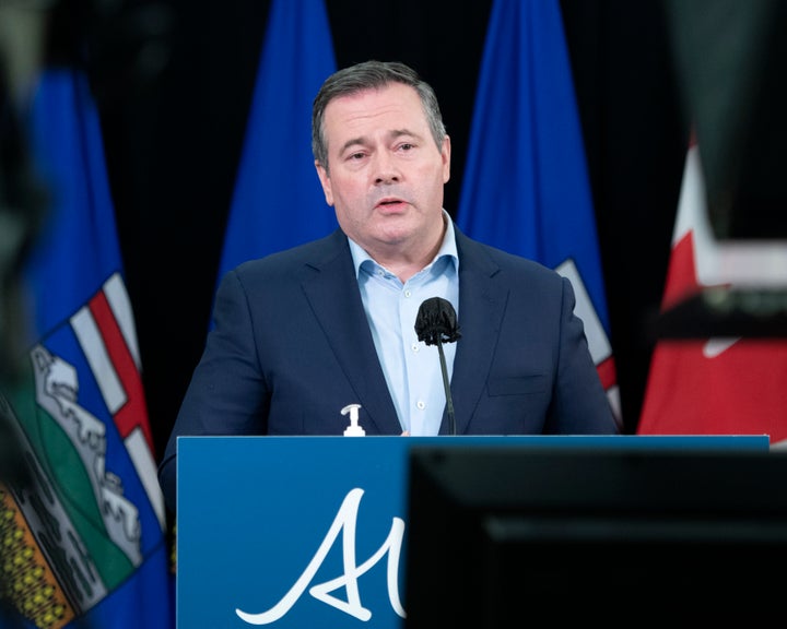 Premier Jason Kenney speaks during a news conference in Edmonton on Dec. 18, 2020. 