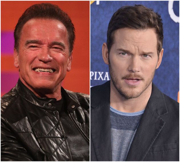 (L-R) Arnold Schwarzenegger and Chris Pratt