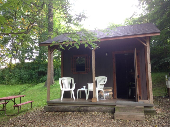 The author and Michael's accommodations at the campsite.