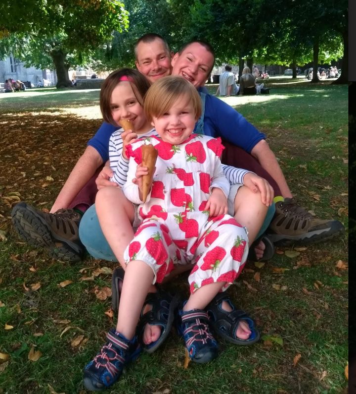 Laura Jackson with her partner Craig and their two daughters