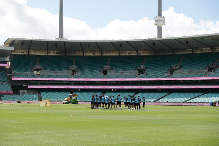 Indian players attend a training session at the Sydney Cricket Ground (SCG) on January 5, 2021, ahead of their third cricket Test match against Australia.