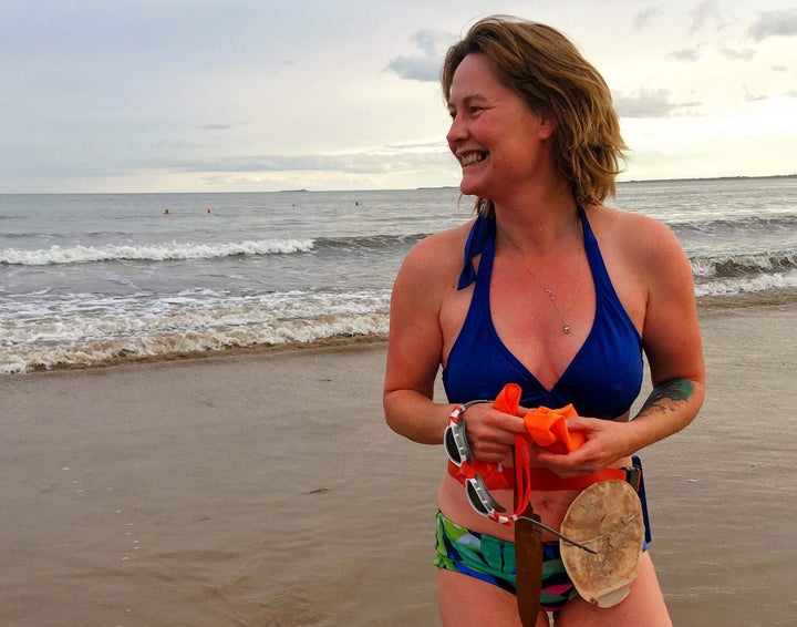 The author, Gill Castle, is now a triathlete