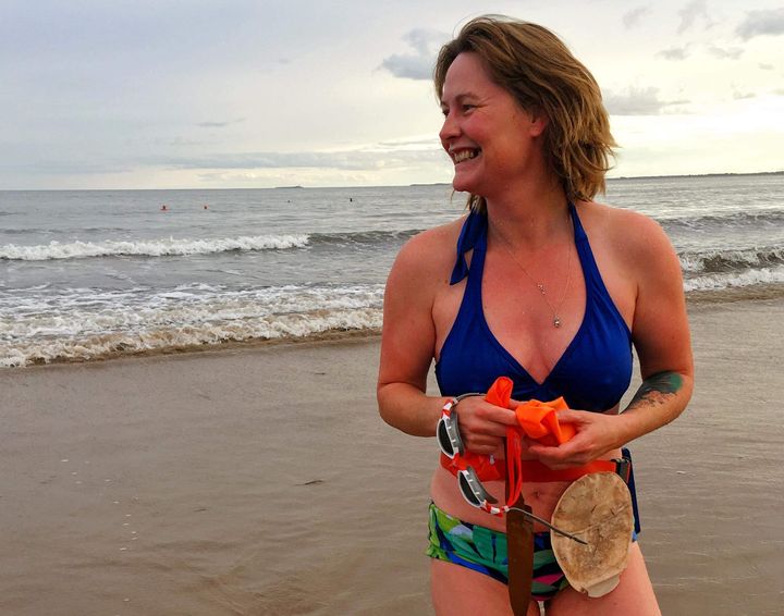 The author, Gill Castle, is now a triathlete