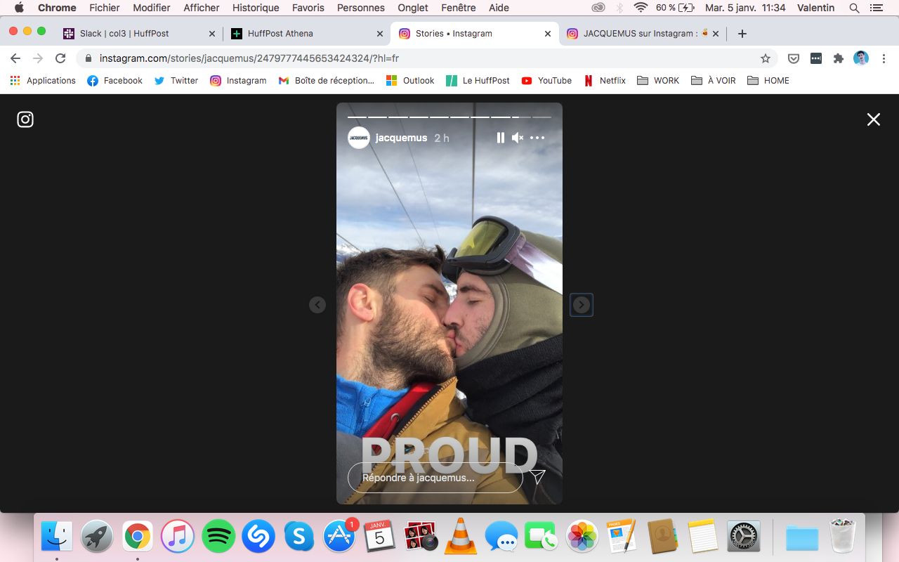 Jacquemus dénonce les insultes homophobes sous une photo où il embrasse son compagnon