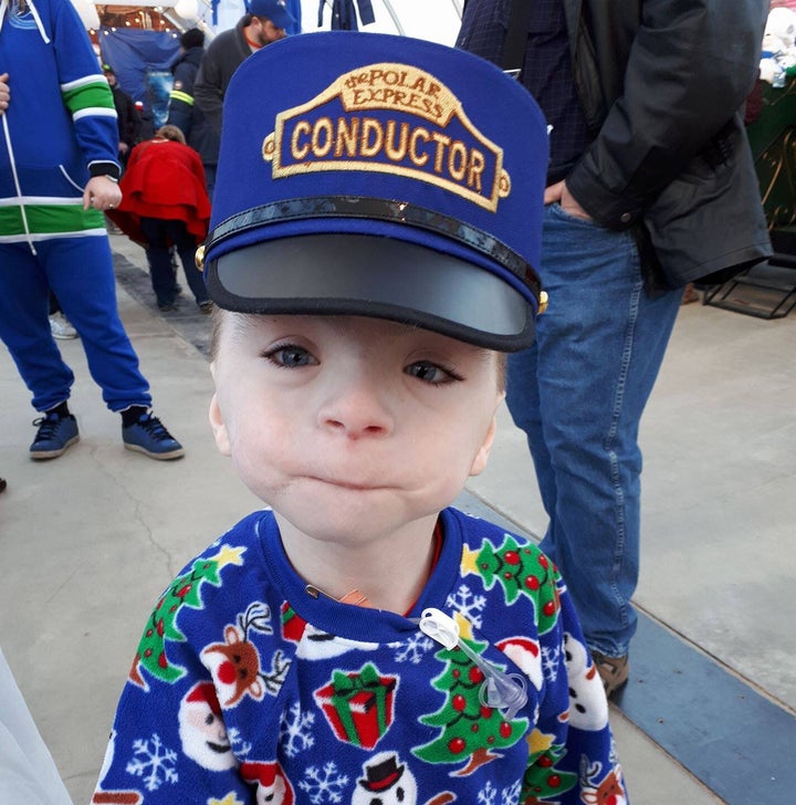 Braeden Lousier is seen here in this undated handout photo. The nine-year-old Alberta boy is one of 100 people in the world to be diagnosed with a rare inherited connective tissue disease called Hajdu-Cheney syndrome.