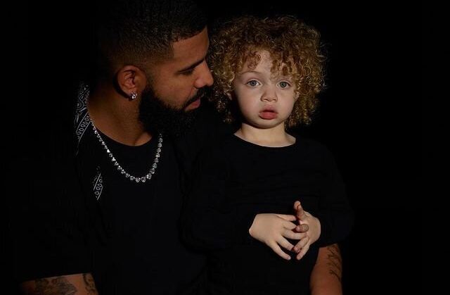 Drake with his son, Adonis.