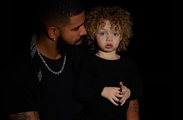 Drake with his son, Adonis.