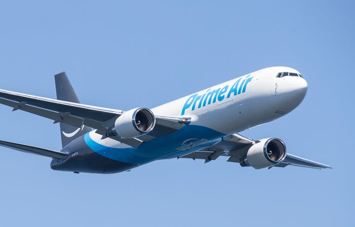 An Amazon-branded Boeing 767 freighter at the Seattle Seafair Air Show on Aug. 5, 2016 in Seattle, Wash. The company has announced its first purchase of cargo jets, after building a fleet with leased ones.