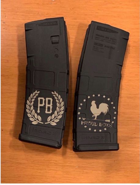 Authorities say they found these two high-capacity gun magazines in a book bag belonging to Enrique Tarrio, leader of the violent neo-fascist group the Proud Boys.
