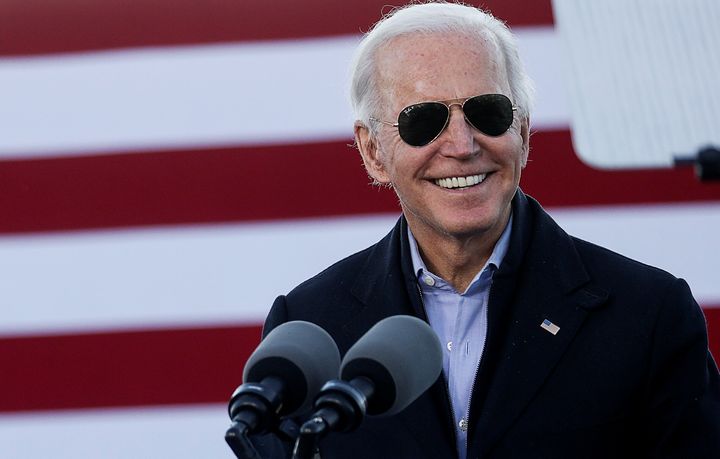 President-elect Joe Biden jokingly thanks Georgia for certifying his victory three times as he campaigns on behalf of Democratic Senate candidates Jon Ossoff and Raphael Warnock in Atlanta on Monday.