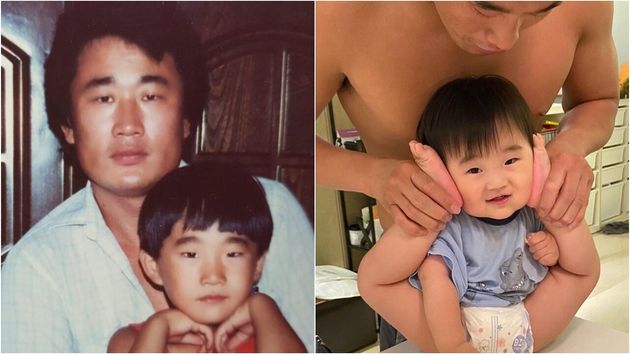 김동현 인스타그램 / 인스타그램에 '제일 안 닮게 나온 사진'이라고 올린 3대 가족사진이