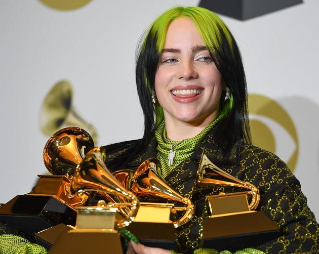 Billie Eilish, grande gagnante de l'édition 2020 des Grammy Awards, le 26 janvier 2020 à Los Angeles