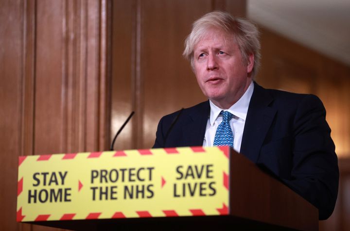 Prime Minister Boris Johnson during a media briefing on coronavirus (COVID-19) in Downing Street, London.