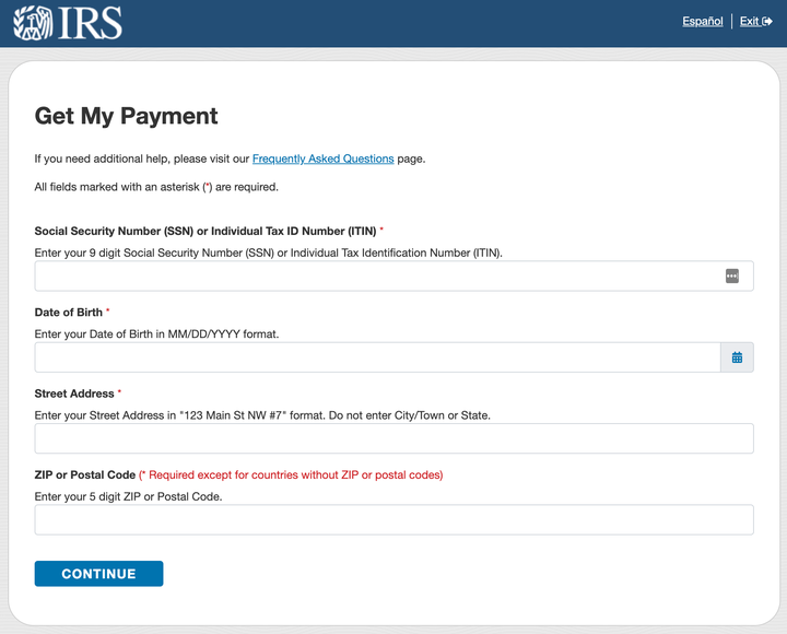 Check your payment status with the IRS <a href="https://www.irs.gov/coronavirus/get-my-payment" target="_blank" role="link" class=" js-entry-link cet-external-link" data-vars-item-name="Get My Payment" data-vars-item-type="text" data-vars-unit-name="5ee90a06c5b6f5de3031c931" data-vars-unit-type="buzz_body" data-vars-target-content-id="https://www.irs.gov/coronavirus/get-my-payment" data-vars-target-content-type="url" data-vars-type="web_external_link" data-vars-subunit-name="article_body" data-vars-subunit-type="component" data-vars-position-in-subunit="3">Get My Payment</a> tool.