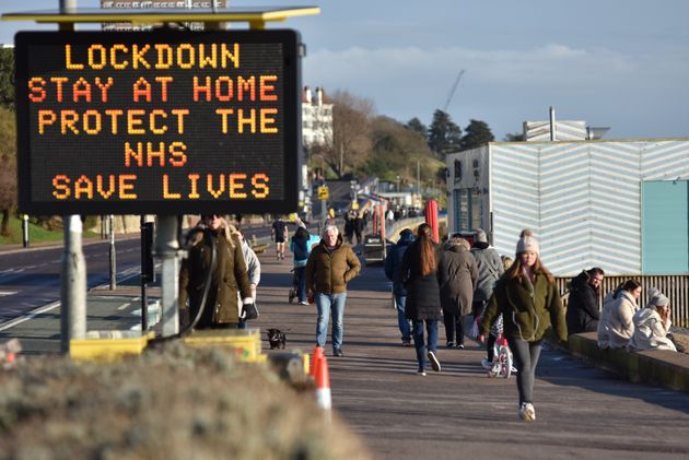 People walk along the seafront at Westcliff on January 6