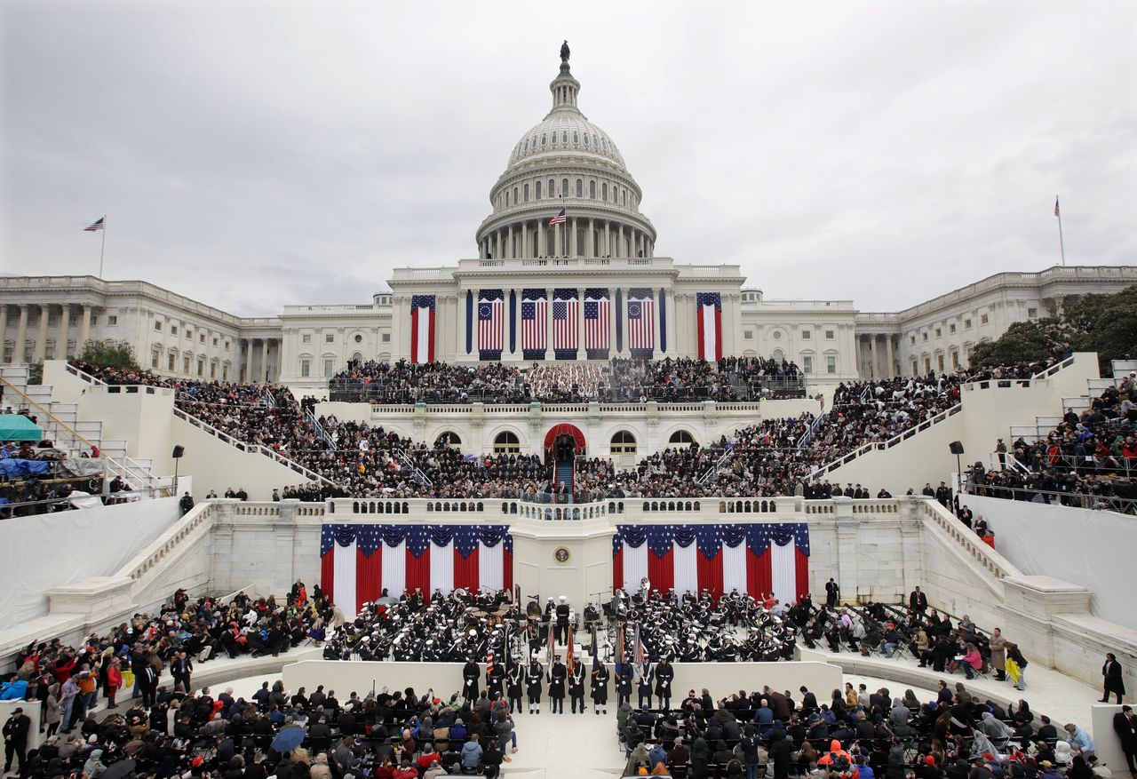 President Donald Trump delivers his inaugural address after being sworn in as the 45th president of the United States on Jan. 20, 2017.
